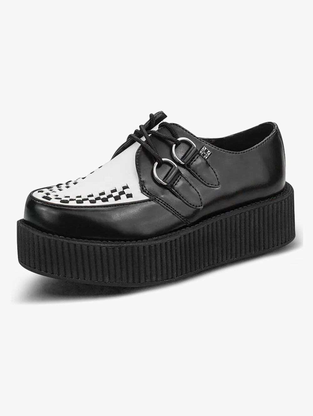 TUK Leather Viva Platform Creepers Black And White 39 / 8 Goth Punk